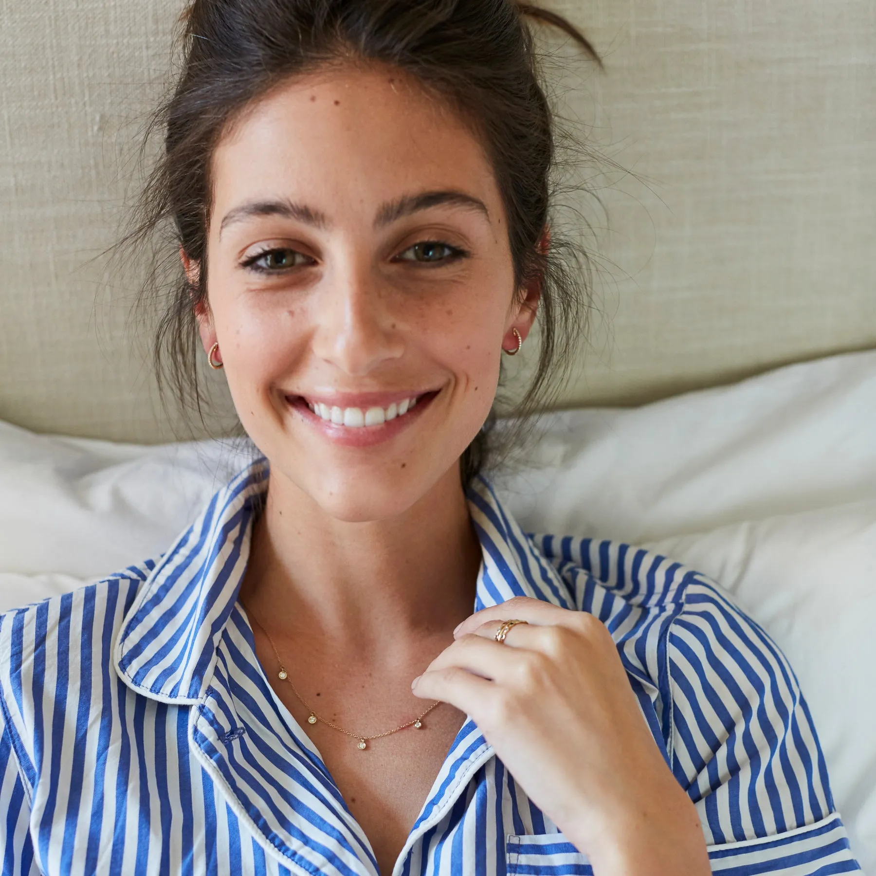 Rose Gold Pavé Huggies sold by Ariel Gordon Jewelry product image thumbnail 2