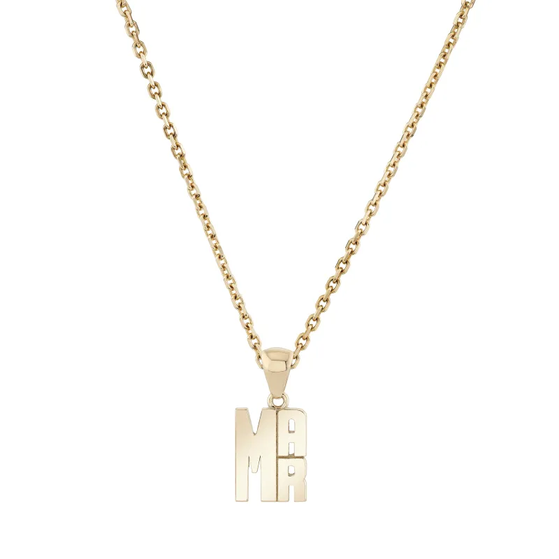 Mini Lucky Strike Monogram Pendant sold by Ariel Gordon Jewelry