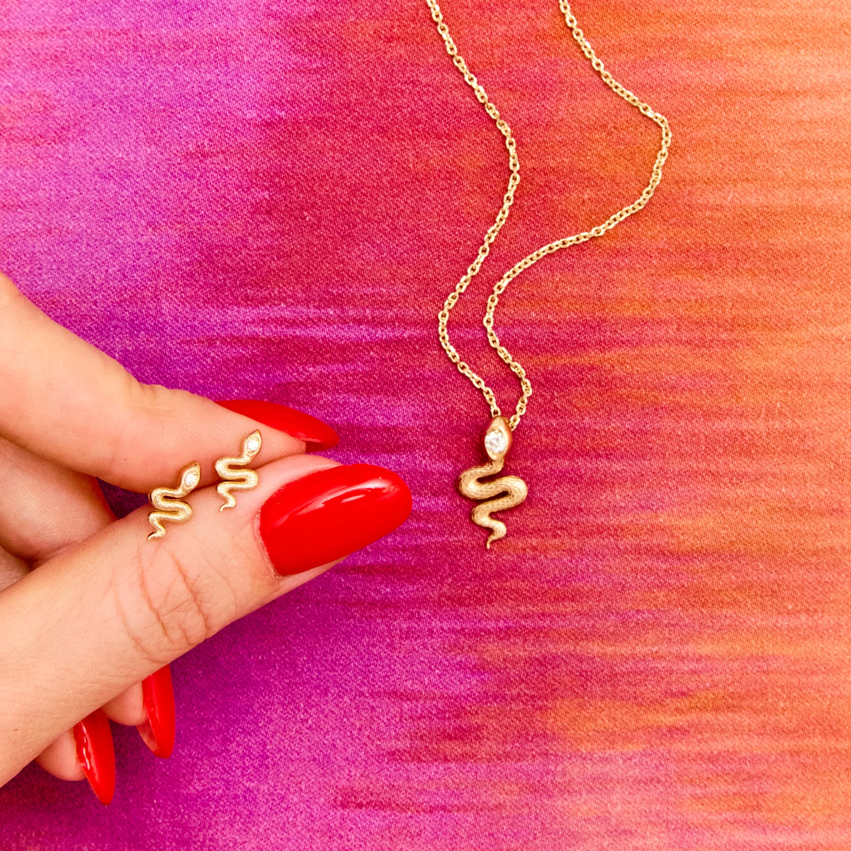 Diamond Head Snake Pendant sold by Ariel Gordon Jewelry product image thumbnail 4