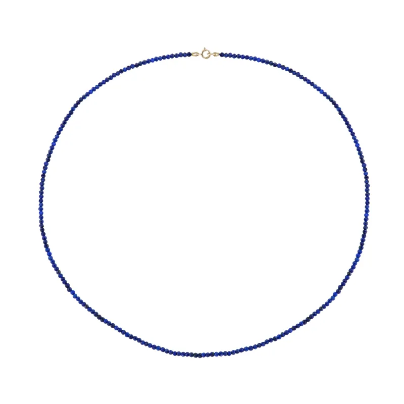 Petite Lapis Beaded Necklace made by Ariel Gordon Jewelry