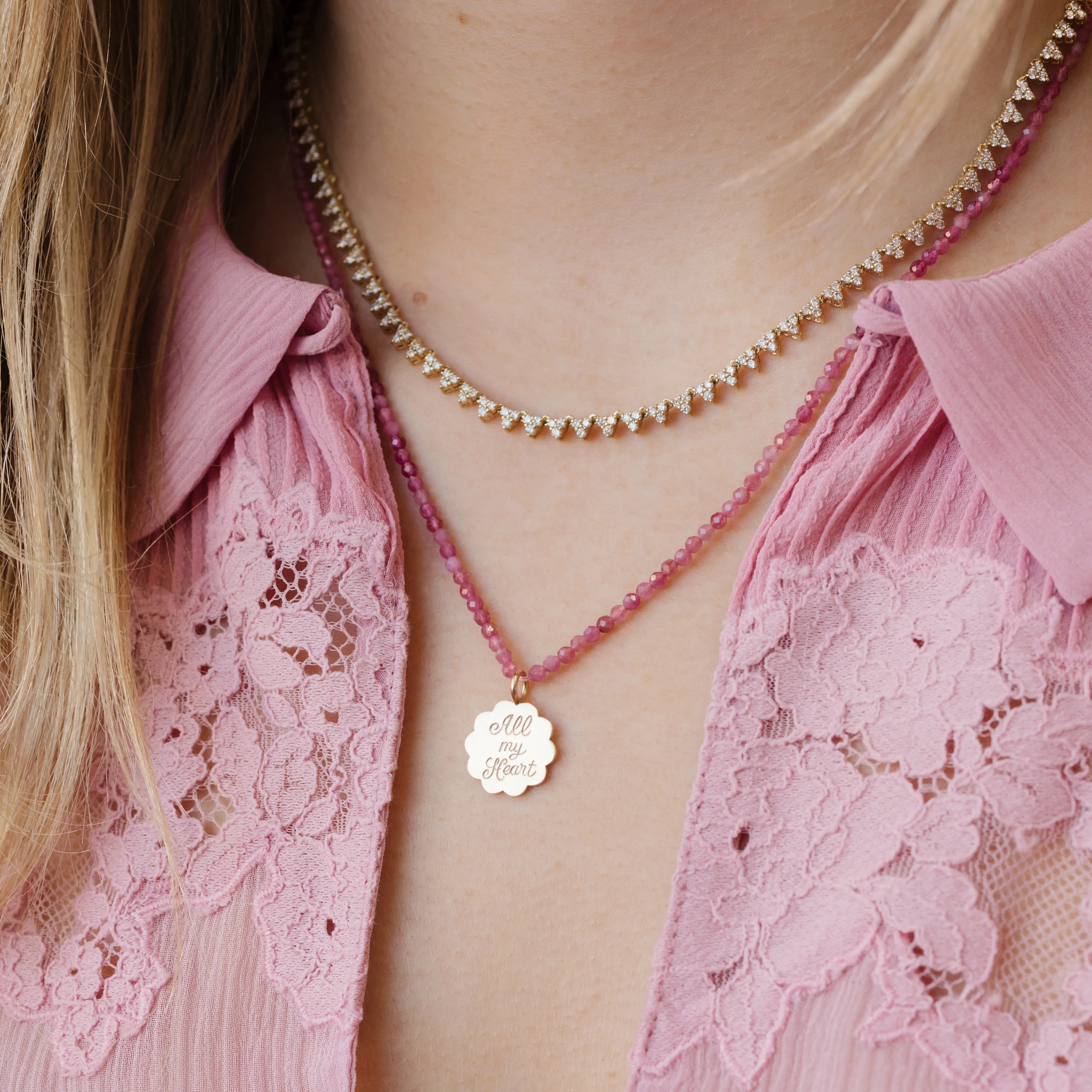 Petite Pink Tourmaline Beaded Necklace sold by Ariel Gordon Jewelry product image thumbnail 2