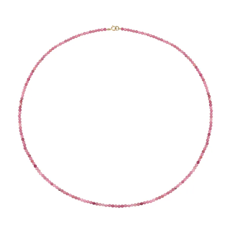 Petite Pink Tourmaline Beaded Necklace made by Ariel Gordon Jewelry