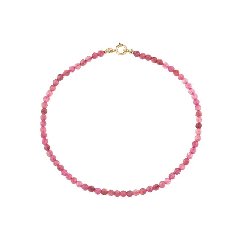 Petite Pink Tourmaline Beaded Bracelet made by Ariel Gordon Jewelry