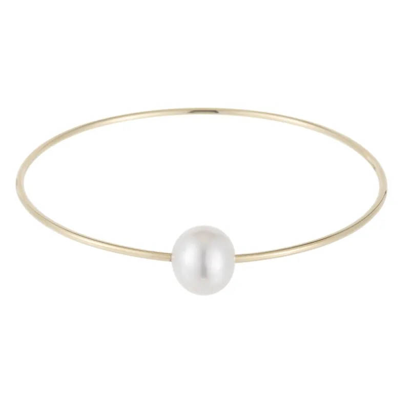 Pearl Orbit Bangle made by Ariel Gordon Jewelry