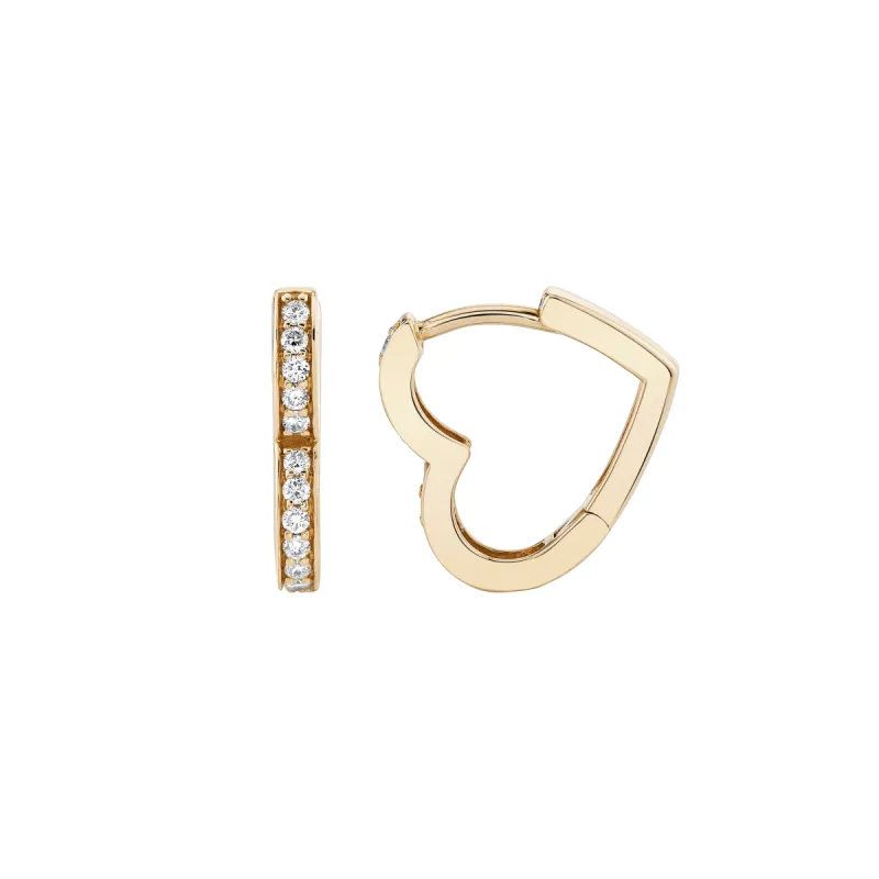 Heart Pavé Huggies sold by Ariel Gordon Jewelry