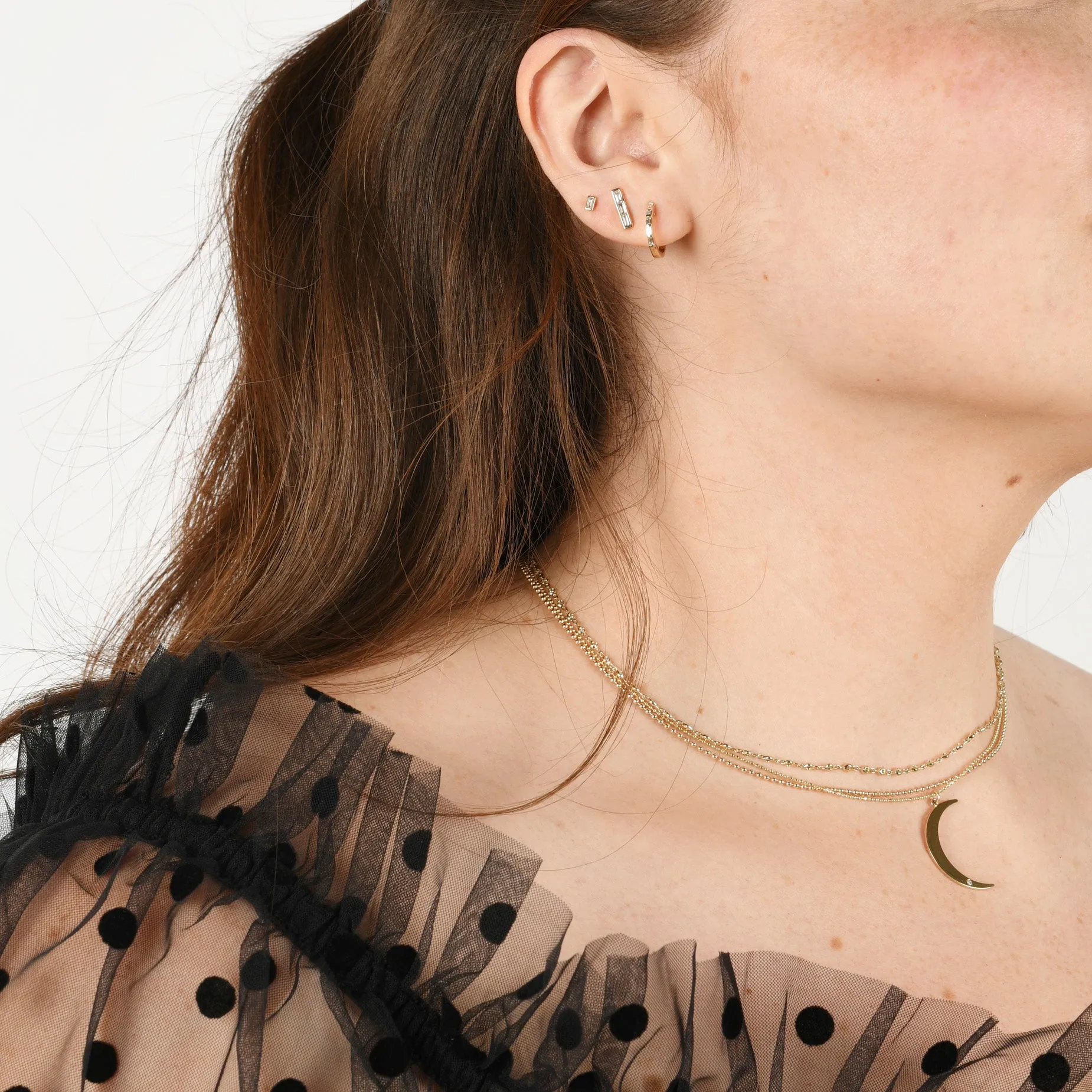 Baguette Diamond Huggies sold by Ariel Gordon Jewelry product image thumbnail 5