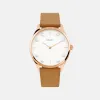 Lune 8 - Rose Gold and White - Natural Leather sold by Nacre Watches