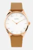Lune 8 - Rose Gold and White - Natural Leather sold by Nacre Watches