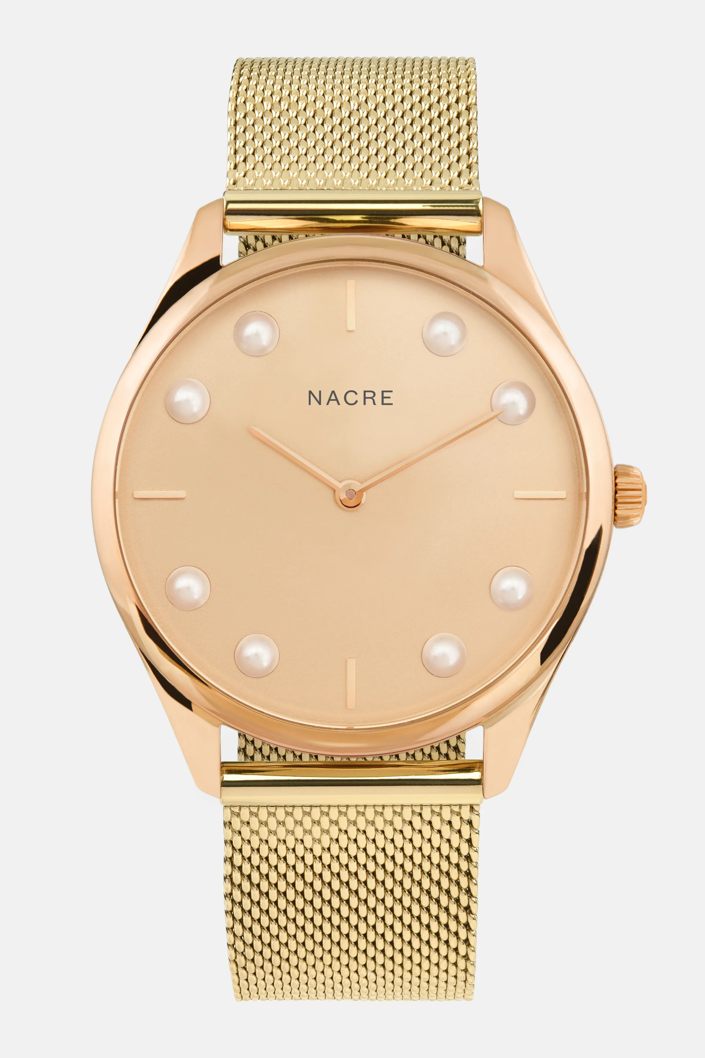 Lune 8 - Rose Gold - Gold Mesh sold by Nacre Watches