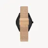 Lune 8 - Matte Black - Rose Gold Mesh sold by Nacre Watches