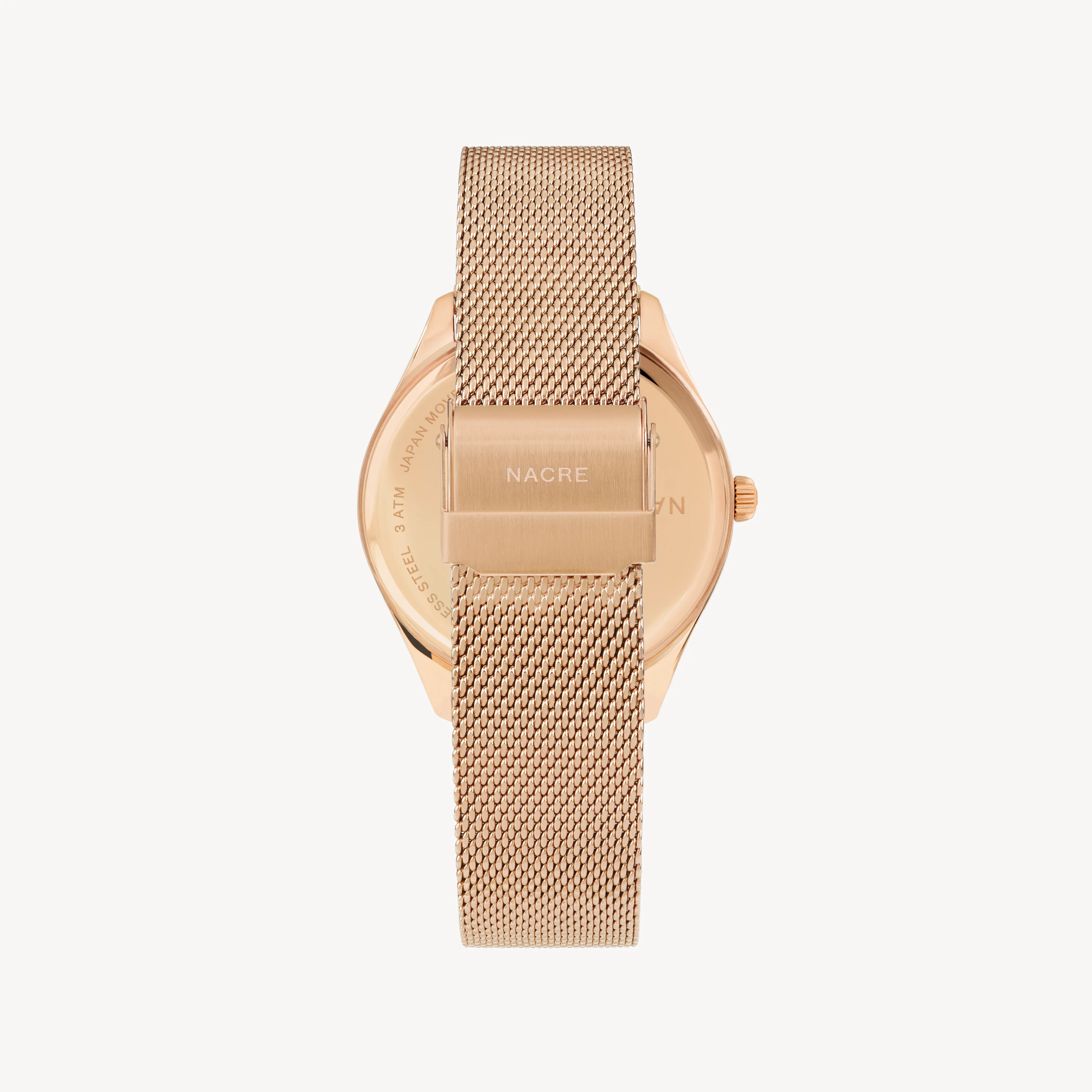 Lune 8 - Rose Gold and White - Rose Gold Mesh sold by Nacre Watches product image thumbnail 4