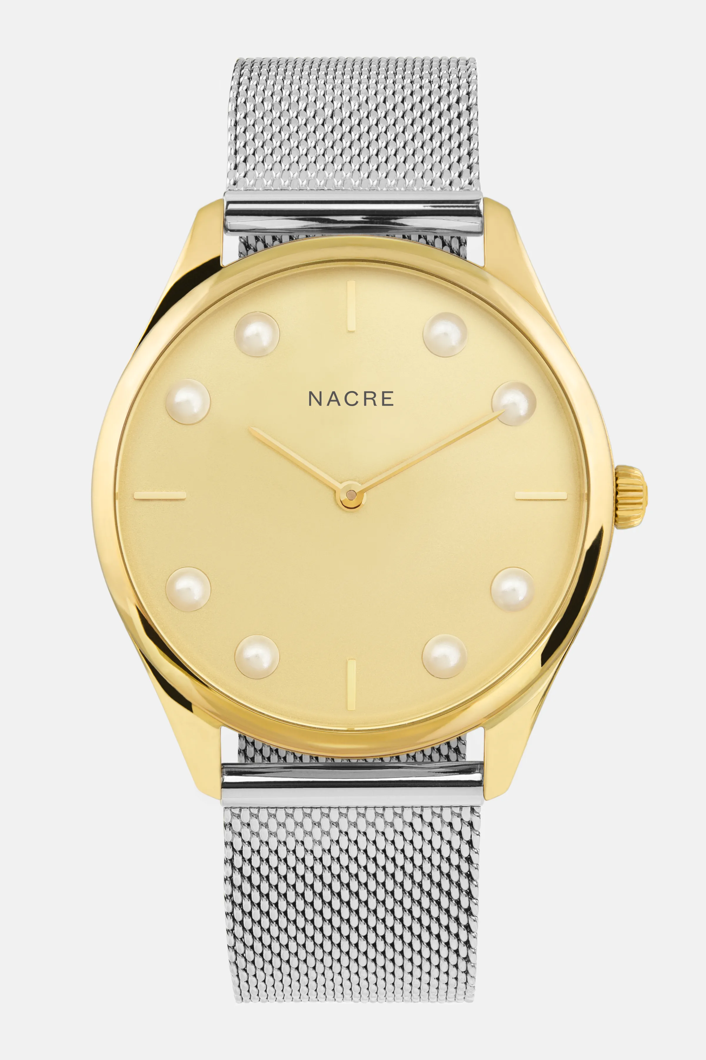 Lune 8 - Gold - Stainless Steel Mesh sold by Nacre Watches