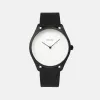Lune - Matte Black - Black Leather sold by Nacre Watches
