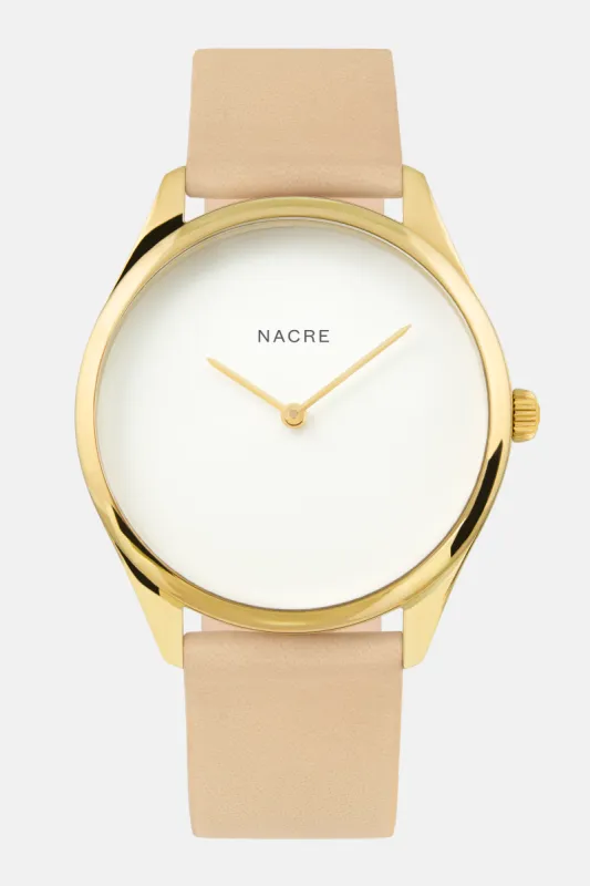 Lune - Gold - Sand Leather sold by Nacre Watches