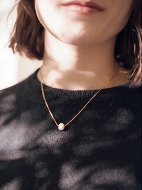 Mini Baroque Pearl Necklace in Gold sold by Nacre Watches