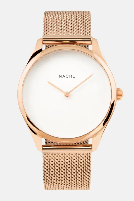 Lune - Rose Gold - Rose Gold Mesh sold by Nacre Watches