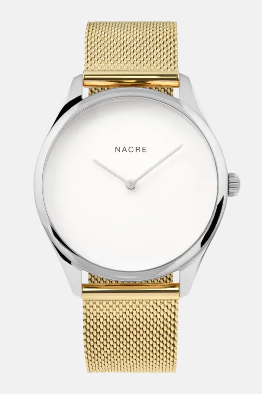 Lune - Stainless Steel - Gold Mesh sold by Nacre Watches