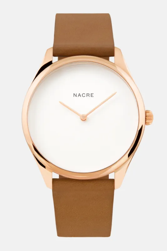 Lune - Rose Gold - Saddle Leather sold by Nacre Watches