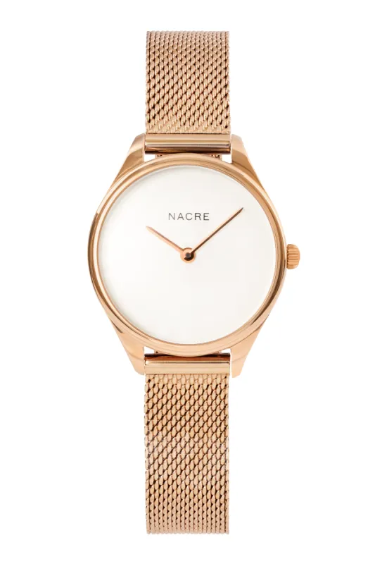Mini Lune - Rose Gold - Rose Gold Mesh sold by Nacre Watches