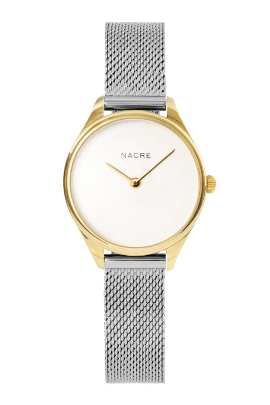 Mini Lune - Gold - Stainless Steel Mesh sold by Nacre Watches
