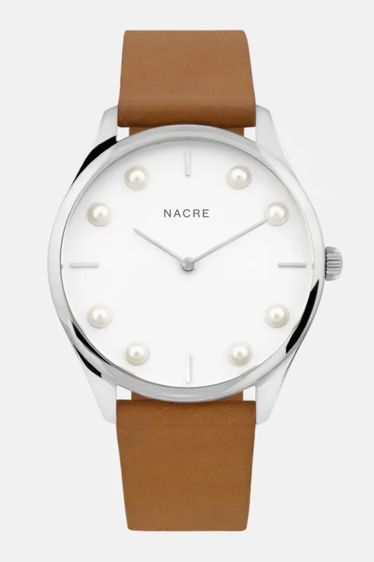 Lune 8 - Stainless Steel - Saddle Leather sold by Nacre Watches