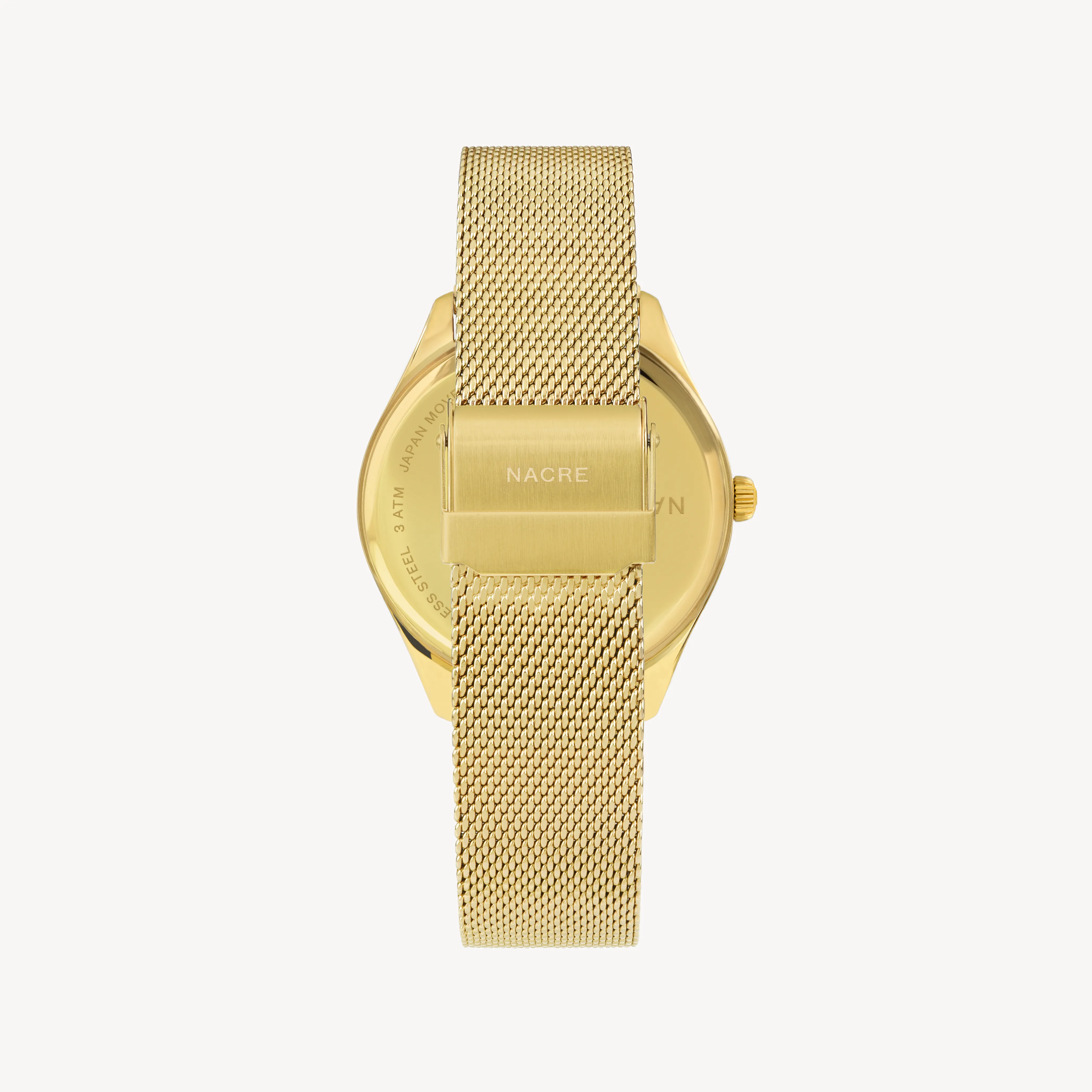 Lune 8 - Gold and White - Gold Mesh sold by Nacre Watches product image thumbnail 4