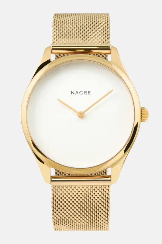 Lune - Gold - Gold Mesh sold by Nacre Watches