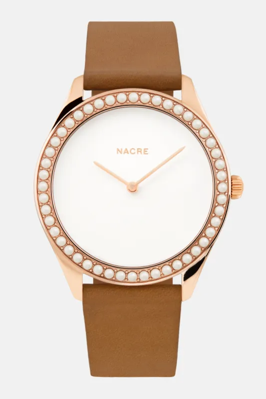 Lune 48 - Rose Gold - Saddle Leather sold by Nacre Watches