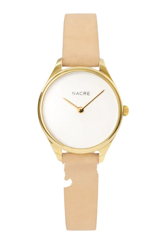 Mini Lune - Gold - Sand Leather sold by Nacre Watches