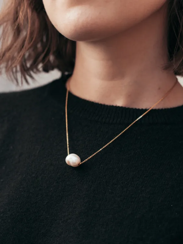 Baroque Pearl Necklace in Gold sold by Nacre Watches