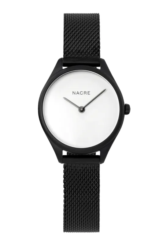 Mini Lune - Matte Black - Matte Black Mesh sold by Nacre Watches