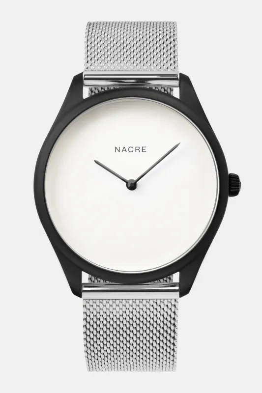 Lune - Matte Black - Stainless Steel Mesh sold by Nacre Watches