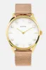 Lune 8 - Gold and White - Rose Gold Mesh sold by Nacre Watches