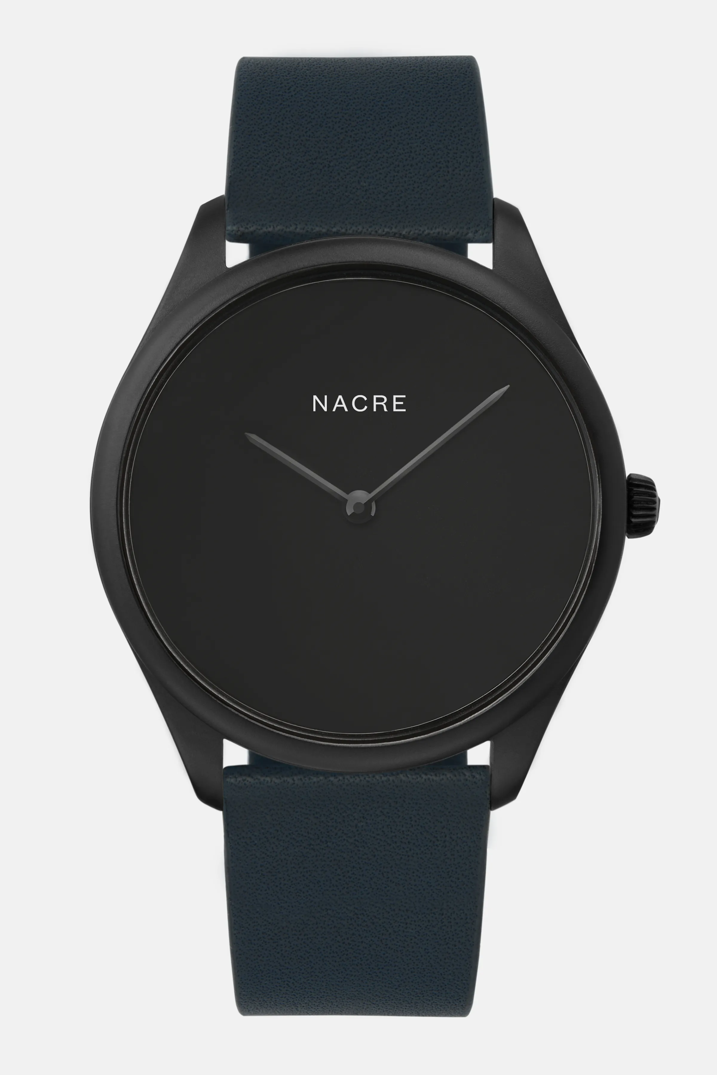 Lune Eclipse - Matte Black - Navy Leather sold by Nacre Watches