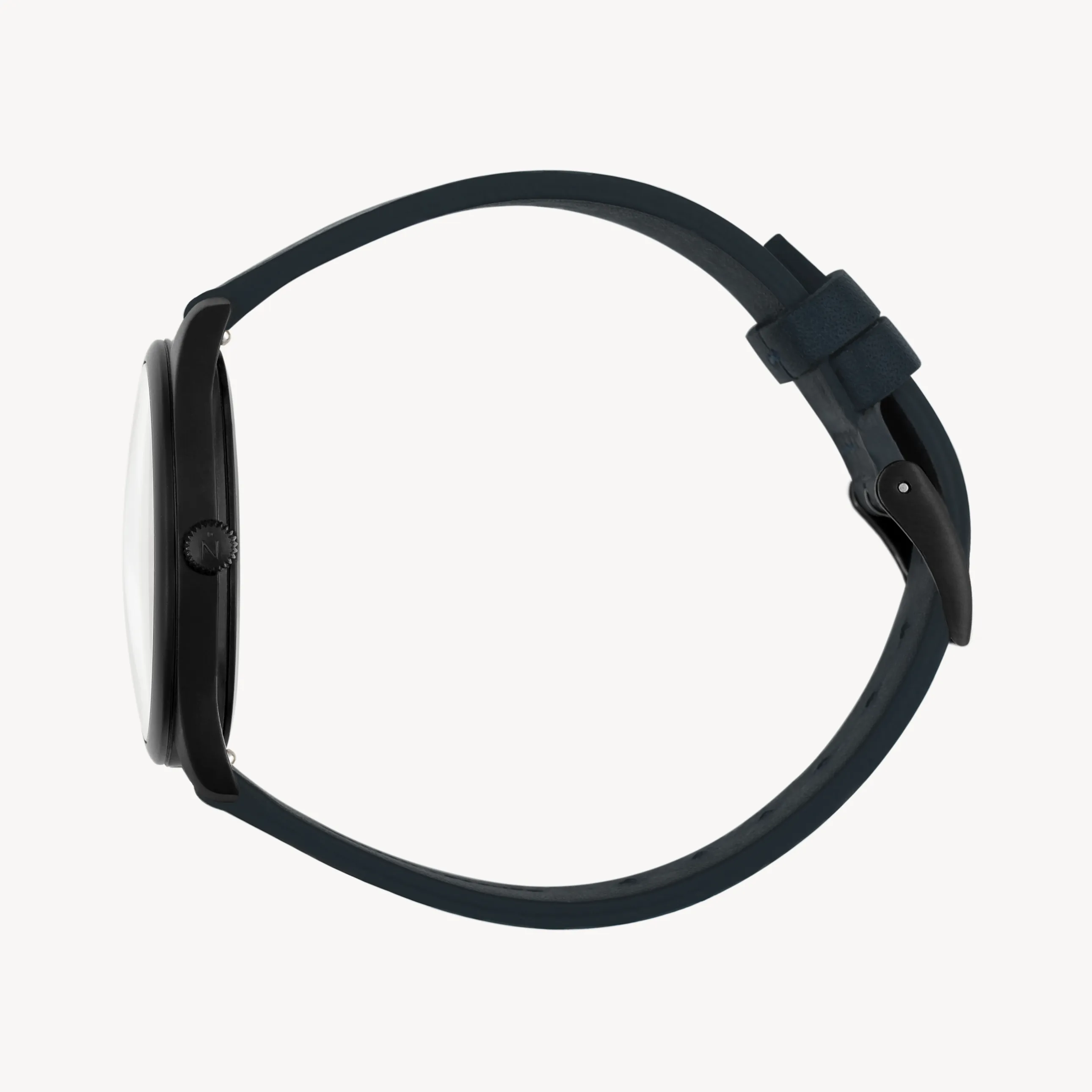 Lune Eclipse - Matte Black - Navy Leather sold by Nacre Watches product image thumbnail 3