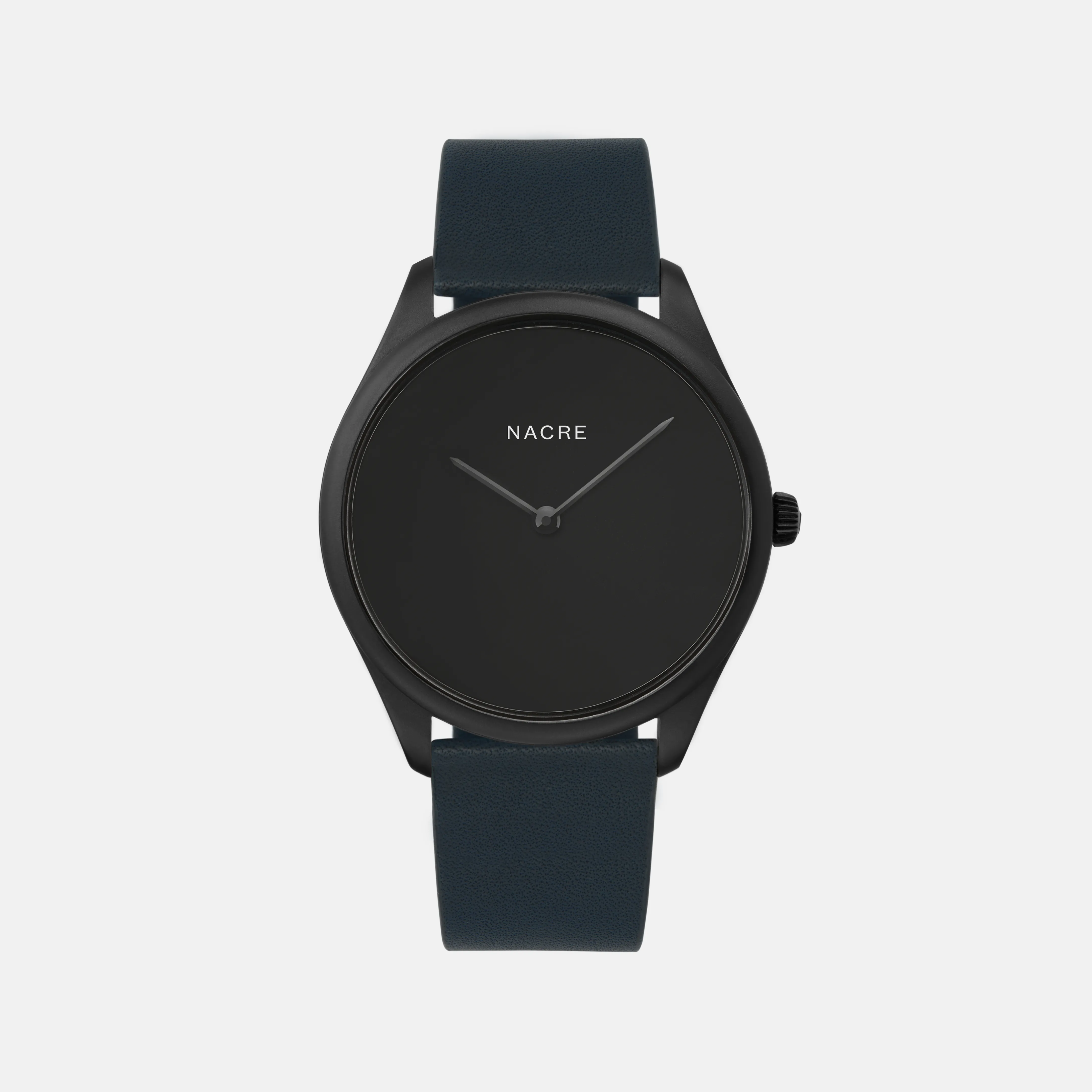 Lune Eclipse - Matte Black - Navy Leather sold by Nacre Watches product image thumbnail 2