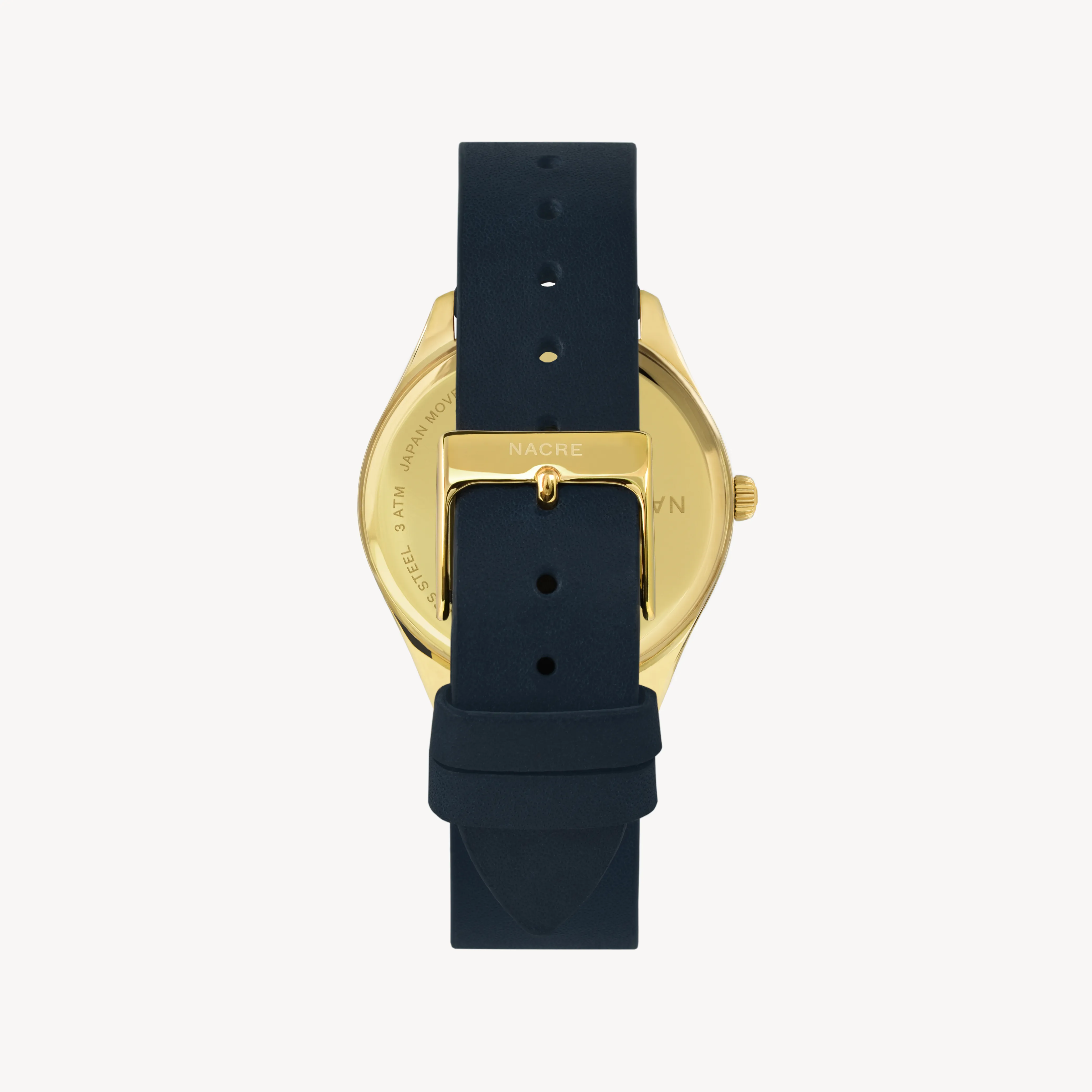 Lune 8 - Gold - Navy Leather sold by Nacre Watches product image thumbnail 4