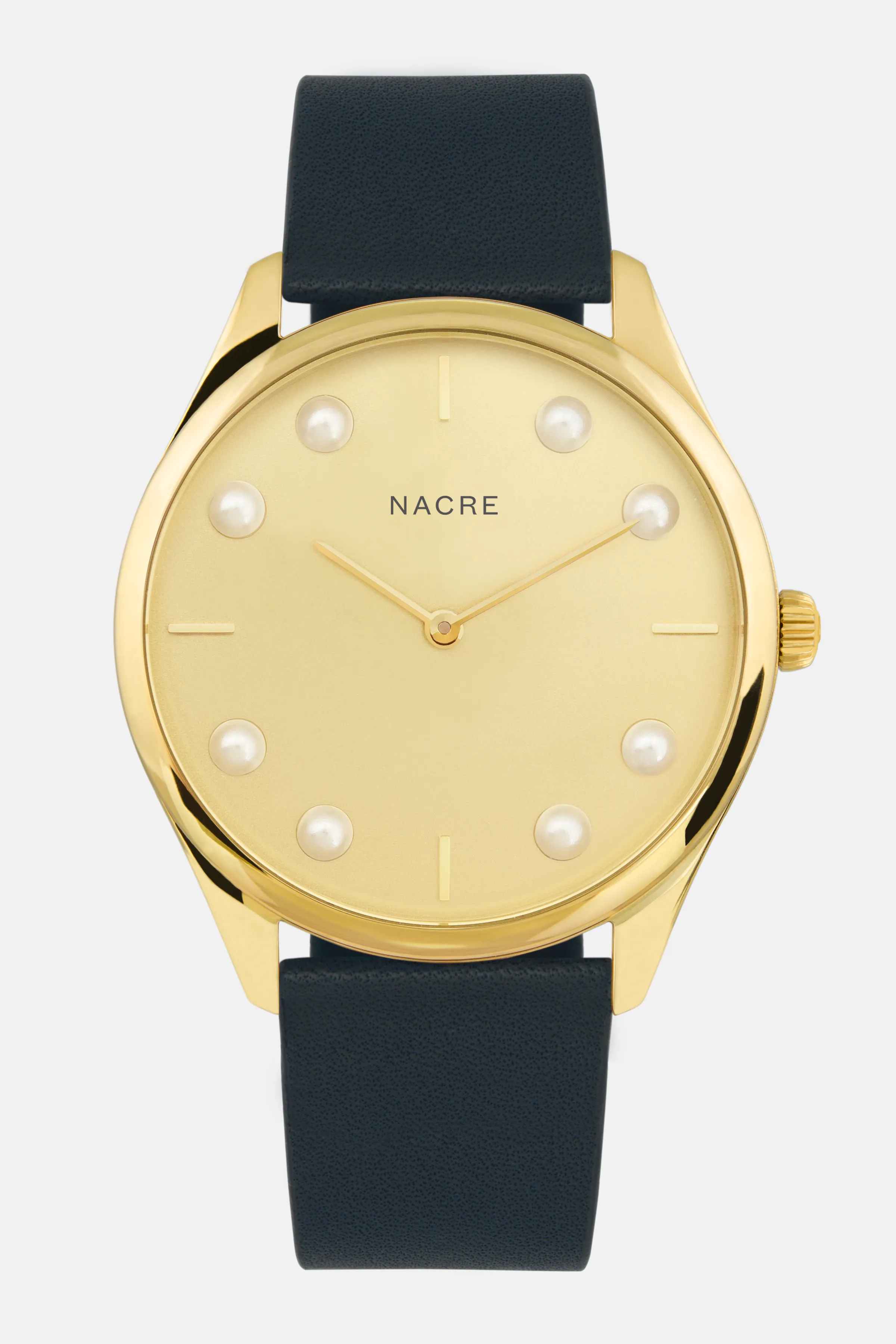 Lune 8 - Gold - Navy Leather sold by Nacre Watches