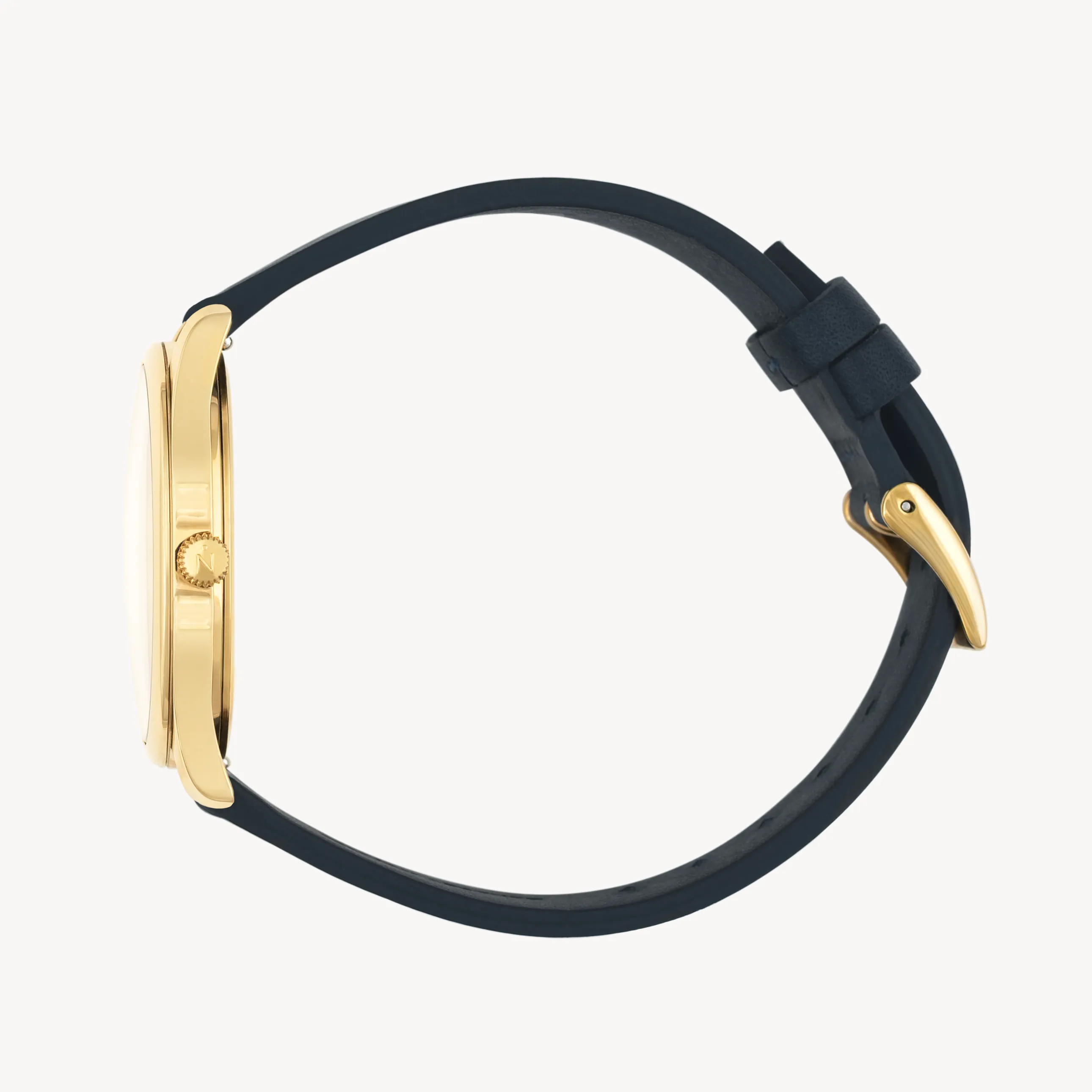 Lune 8 - Gold - Navy Leather sold by Nacre Watches product image thumbnail 3