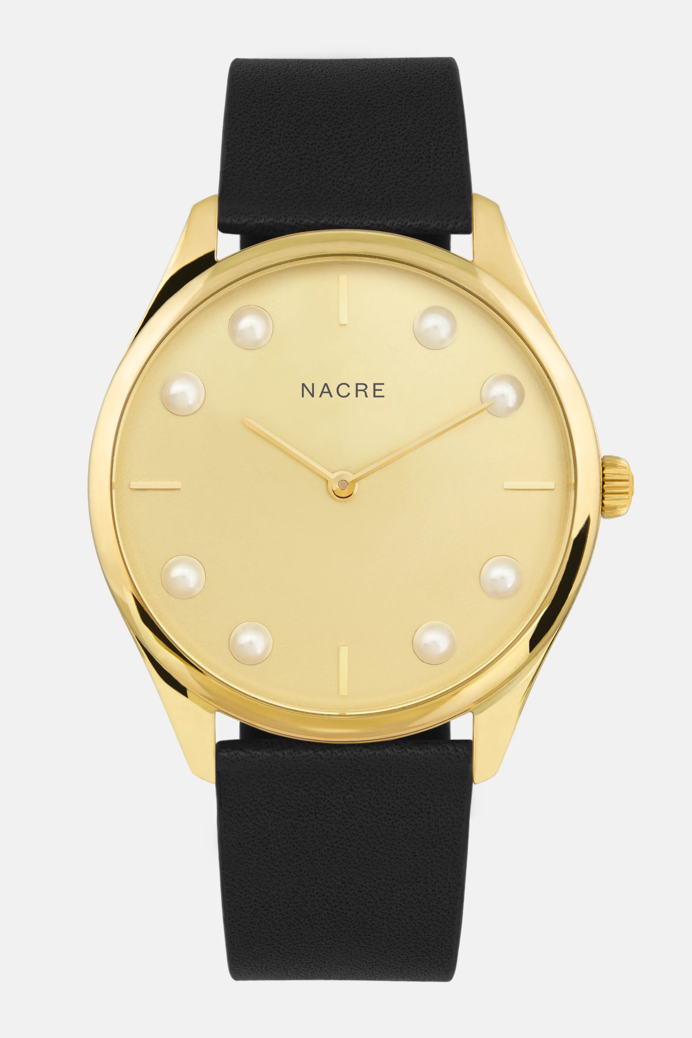 Lune 8 - Gold - Black Leather sold by Nacre Watches