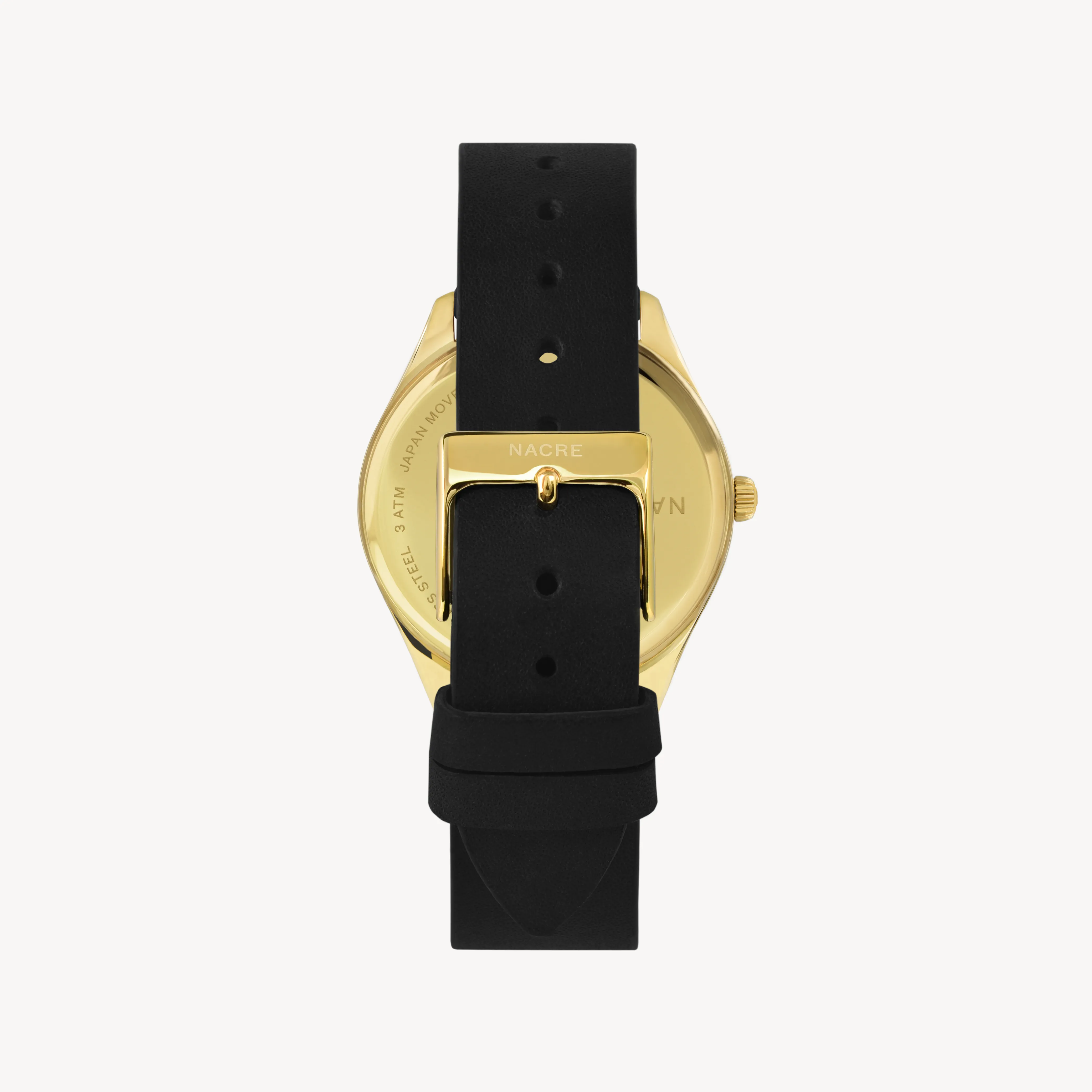Lune 8 - Gold - Black Leather sold by Nacre Watches product image thumbnail 4