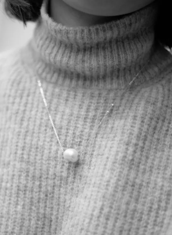 Baroque Pearl Necklace in Sterling Silver sold by Nacre Watches