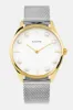 Lune 8 - Gold and White - Stainless Steel Mesh sold by Nacre Watches