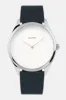 Lune - Stainless Steel - Navy Leather sold by Nacre Watches