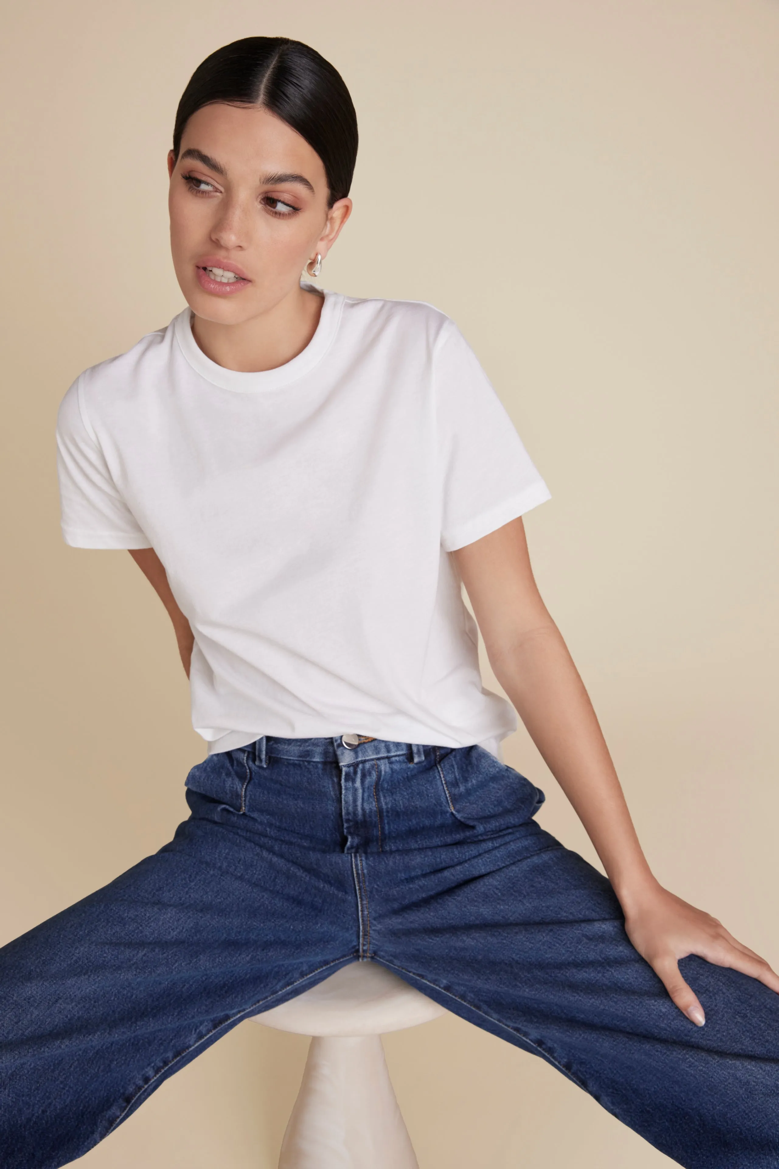 The Iconically Soft Perfect Tee in White sold by Sold Out NYC