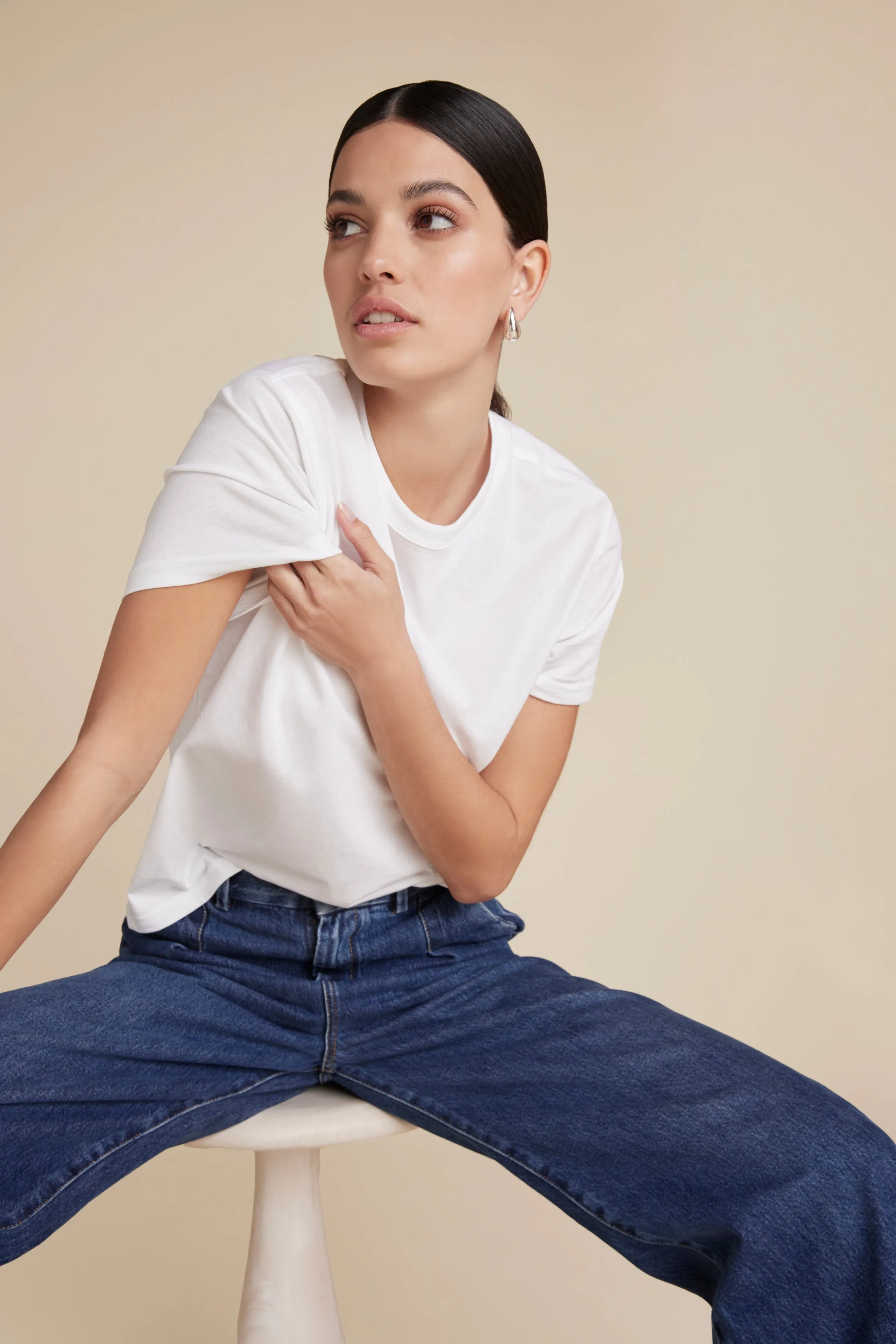 The Iconically Soft Perfect Tee in White sold by Sold Out NYC product image thumbnail 4