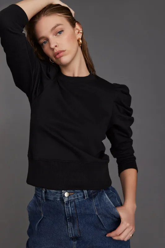 The Just Enough Puff Sweatshirt in Black sold by Sold Out NYC
