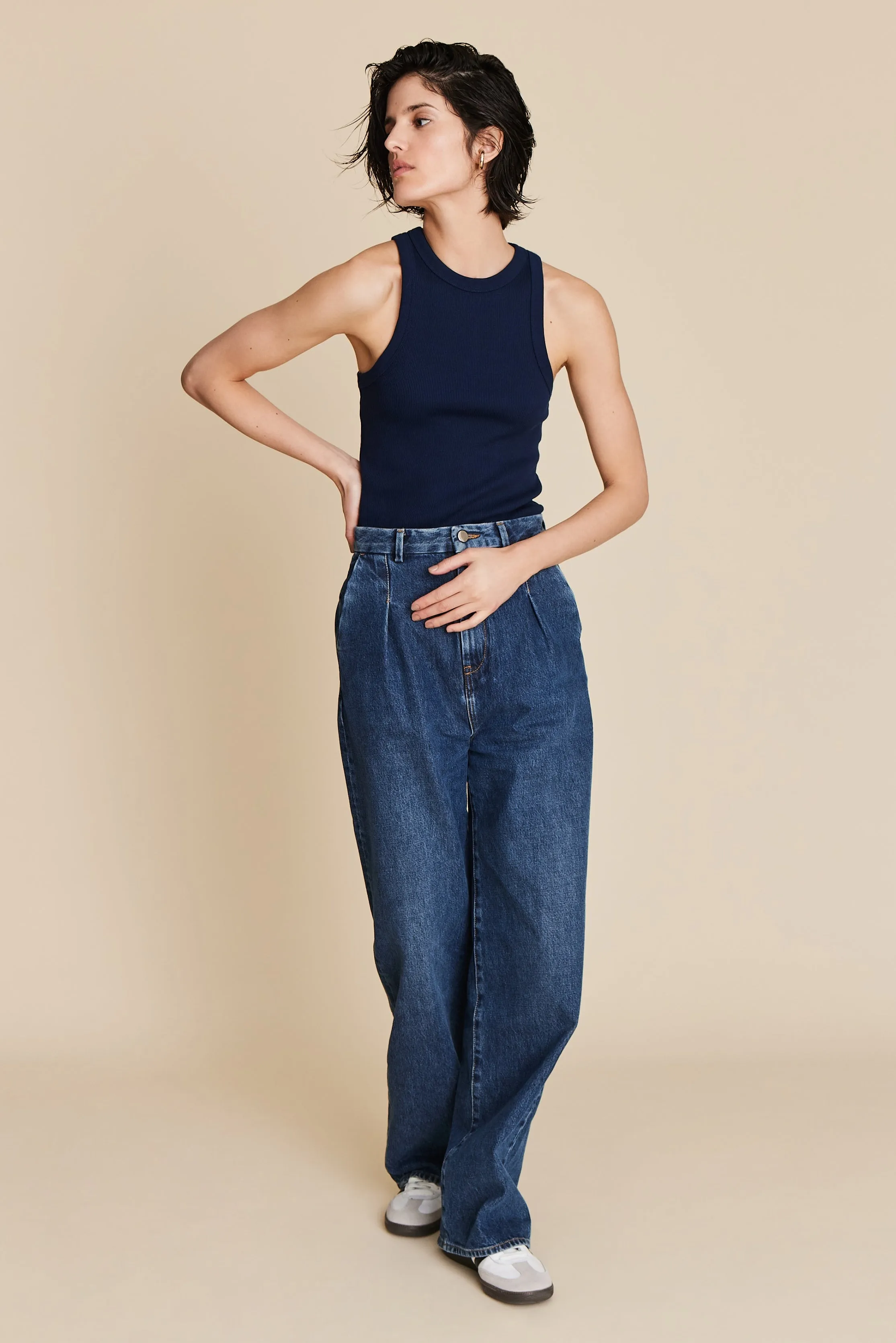 The Not So Basic Tank in Navy sold by Sold Out NYC product image thumbnail 4