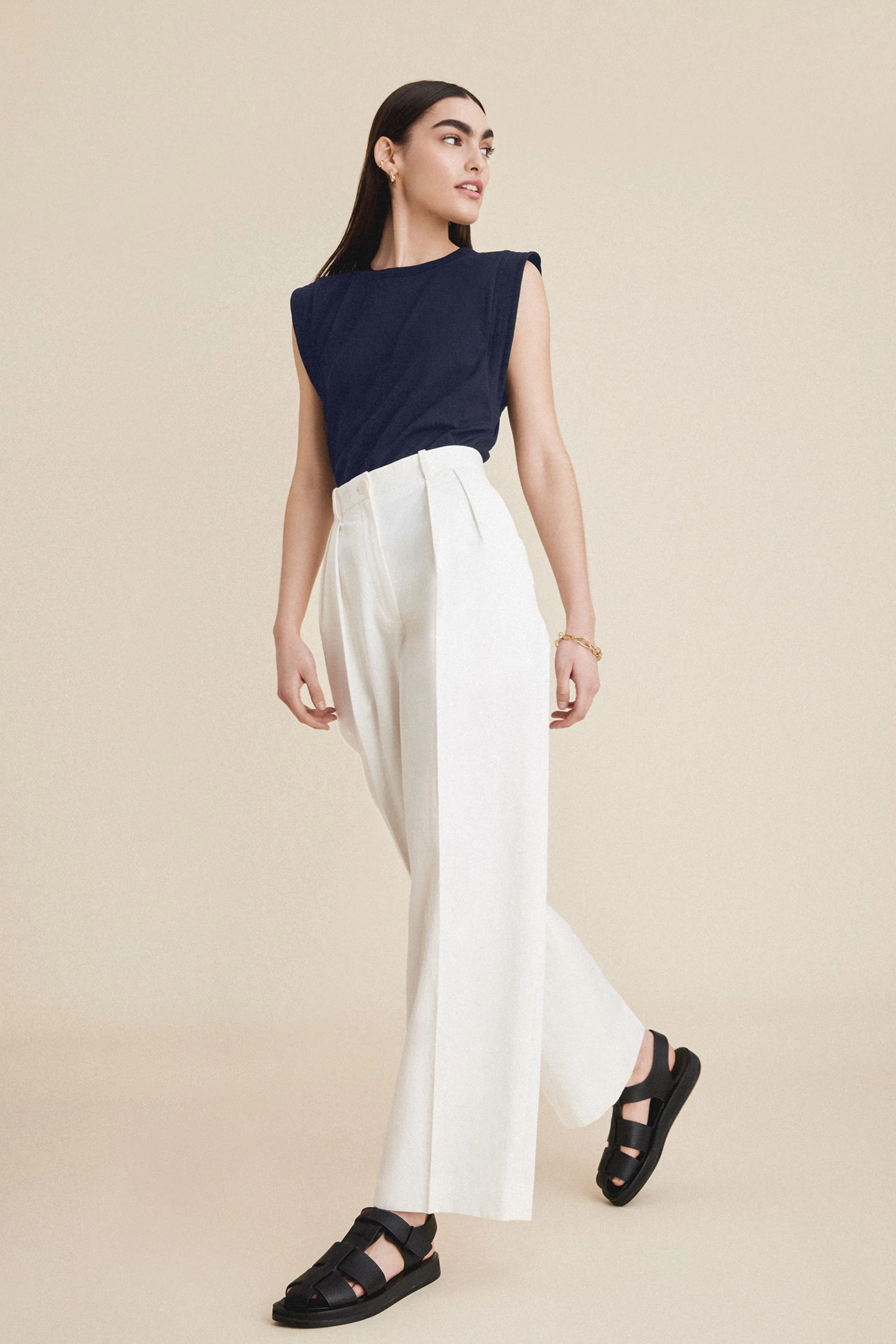 The Gimme That Shoulder Tee in Navy sold by Sold Out NYC