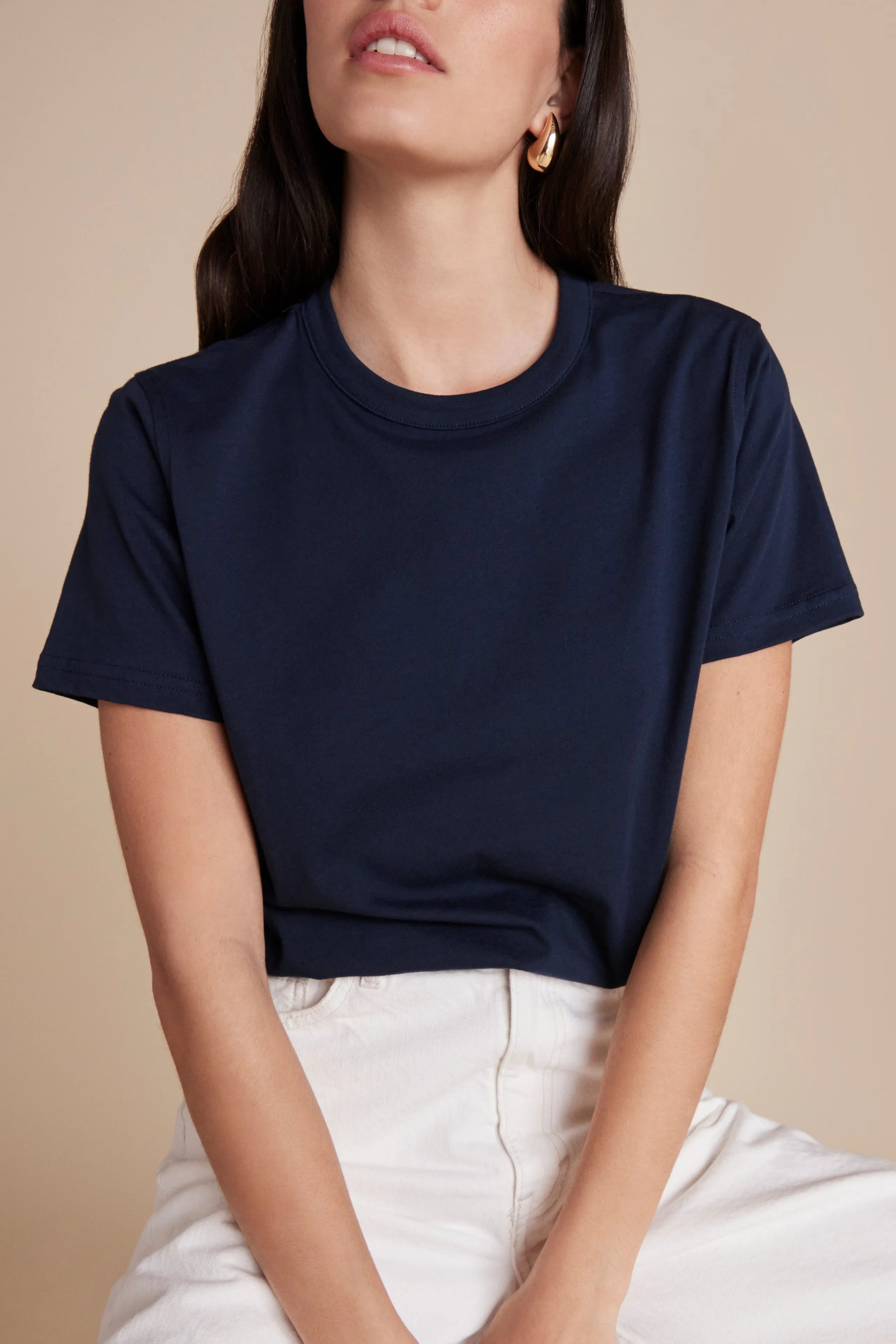 The Iconically Soft Perfect Tee In Navy sold by Sold Out NYC product image thumbnail 4